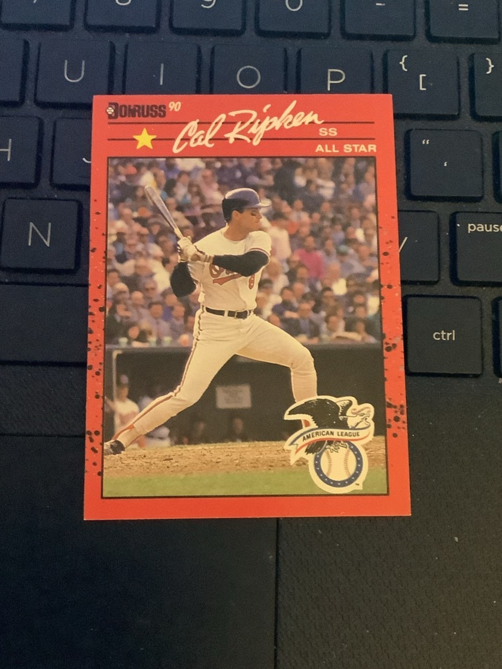 Cal Ripken Error Card Donruss 1990 All Star Baseball Card - Red Border